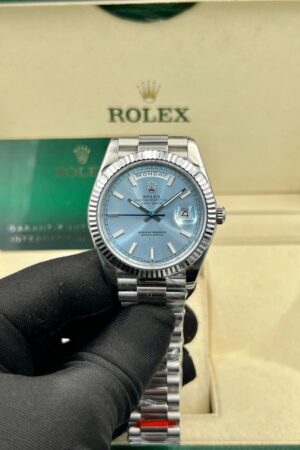 Super Clone Rolex Day-Date 40 mm Ice blue Dial