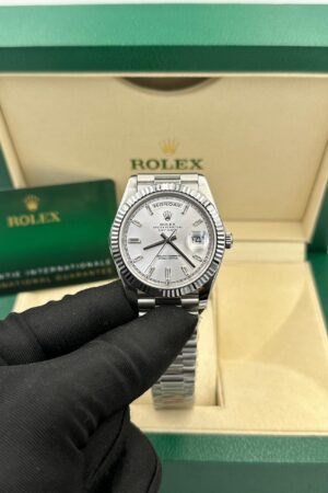 Rolex Day-Date Super Clone 36mm Silver Dial