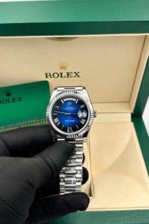 Rolex Super Clone Day-Date White Gold Blue