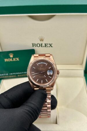 Rolex Day Date Rose Gold President Chocolate Super Clone