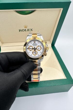 Rolex Daytona Two Tone White Dial Steel Gold Super Clone