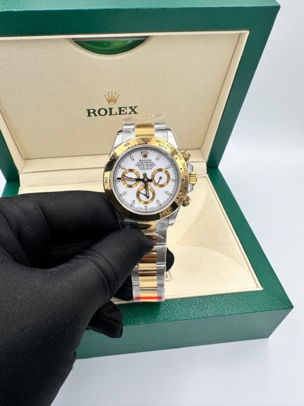 Rolex Daytona Two Tone White Dial Steel Gold Super Clone