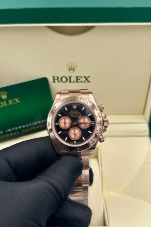 Rolex Daytona Oyster Rose Gold Watch Black Dial Super Clone
