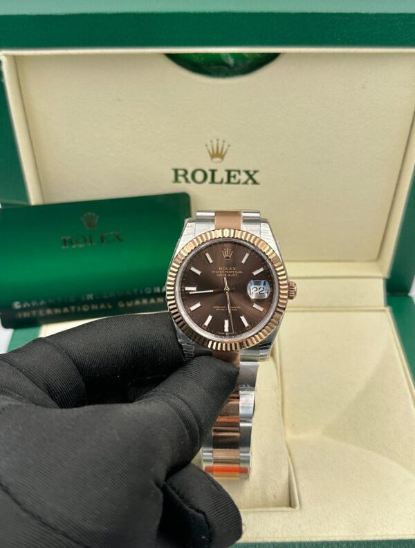 Rolex Datejust 41 Chocolate Baton Dial Super Clone