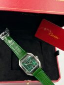 Cartier Santos Green Dial and Green Leather Strap