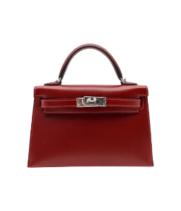 Hermès Kelly II Sellier Mini Rouge H Box Calf Leather Palladium Hardware