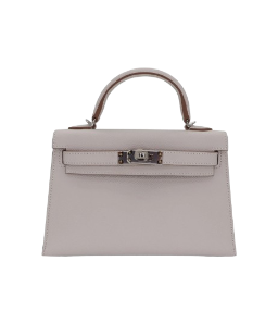 Hermès Kelly II Sellier Mini Gris Pale Epsom Leather Palladium Hardware