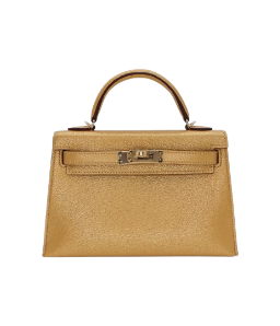 Hermès Mini Kelly II Doré Metallic Chèvre Chamkilight Permabrass Hardware