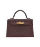 Hermès Kelly II Sellier Mini Verso Havane/Gris Touretelle Chèvre Leather Gold Hardware