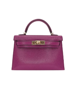 Hermès Kelly II Sellier Mini Anemone Chèvre Leather Gold Hardware
