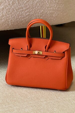 Hermès Birkin 25 bag in Orange Feu or Orange H Togo Leather