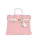 Hermès Birkin 25 Rose Sakura and White Clemence Brushed Gold Hardware