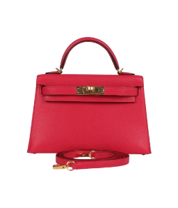 Hermès Kelly Sellier 20 Rose Extreme Chevre Gold Hardware