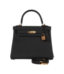 Hermes Kelly 25 Black Togo Gold Hardware