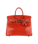 Hermès Birkin 25 Orange Poppy Shiny Niloticus Crocodile Palladium Hardware