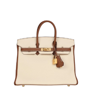 Hermès Birkin 25 Nata and Gold Clemence Brushed Gold Hardware