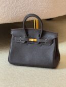 Hermès Birkin 25 bag in Chocolat or Ebene Togo Leather
