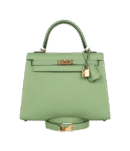 Hermes Kelly 25 Green Criquet Epsom Gold Hardware