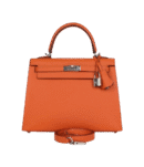 Hermes Kelly 25 Orange Epsom Palladium Hardware