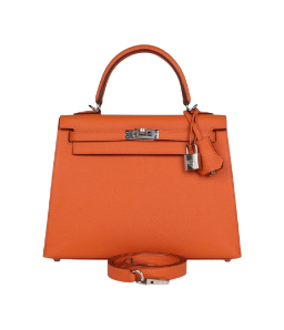 Hermes Kelly 25 Orange Epsom Palladium Hardware