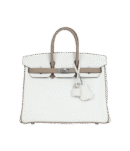 Hermès Birkin 25 – White & Etoupe Clemence with Brushed Palladium Hardware