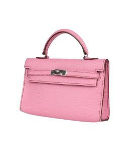 Hermès Micro Kelly 20 Bubblegum Epsom Palladium Hardware