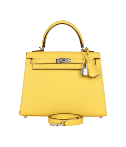 Hermes Kelly 25 Jaune De Naples Epsom Palladium Hardware