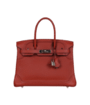 Hermès Birkin 30 Ghillies Brique Clemence and Evercolor Palladium Hardware