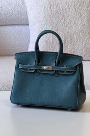 Hermès Birkin 25 handbag in Bleu Jean Togo leather