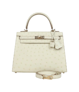 Hermes Kelly 25 Nata Verso Ostrich Permabrass Hardware