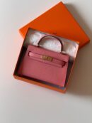 Hermès Mini Kelly 19 in Rose Lipstick Chevre Mysore Leather