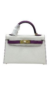 Hermès Mini Kelly Sellier 20 in white Epsom leather