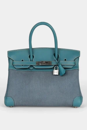 Vintage Hermès Birkin 30 Denim and Blue Jean Gulliver Palladium Hardware