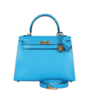 Hermes Kelly 25 Bleu Frida Chevre Gold Hardware