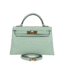 Hermès Kelly Sellier 20 Vert D'Eau Matte Alligator Gold Hardware