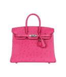 Hermès Birkin 25 Rose Tyrien Ostrich Palladium Hardware