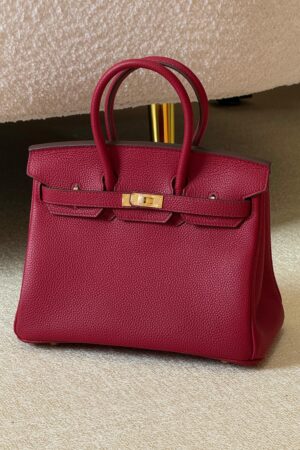 Hermès Birkin bag in a Red Shade of Togo Leather