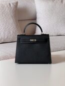 Hermes Kelly 25 Black Togo Gold Hardware