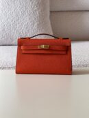 Hermès Kelly Orange Poppy Pochette Bag
