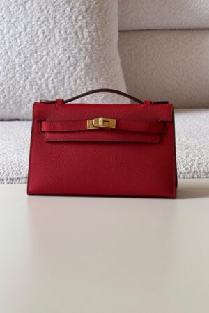 Hermès Kelly Red Color Pochette Bag