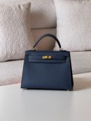 Hermès Kelly Sellier 25 bag in navy blue Epsom leather