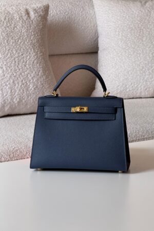 Hermès Kelly Sellier 25 bag in navy blue Epsom leather
