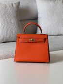 Hermès Kelly Sellier 25 bag in orange Epsom leather