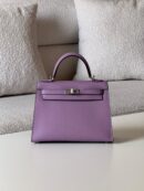 Hermès Mini Kelly Sellier 25 bag in Mauve Sylvestre Epsom Leather