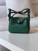 Hermès Mini Lindy bag in green Taurillon Clemence leather
