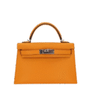 Hermès Mini Kelly II Sellier Moutarde Chèvre Palladium Hardware