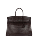 Hermès Ghillies Birkin 35 Ebene Matte Alligator and Swift Palladium Hardware