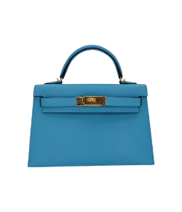 Hermès Kelly II Sellier Mini Bleu Du Nord Madame Gold Hardware